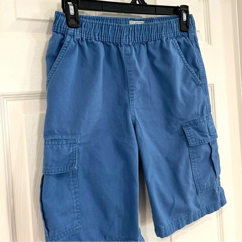 The Children's Place Boys Blue Cargo Shorts 12- Pull On Adjustable Waist Cotton